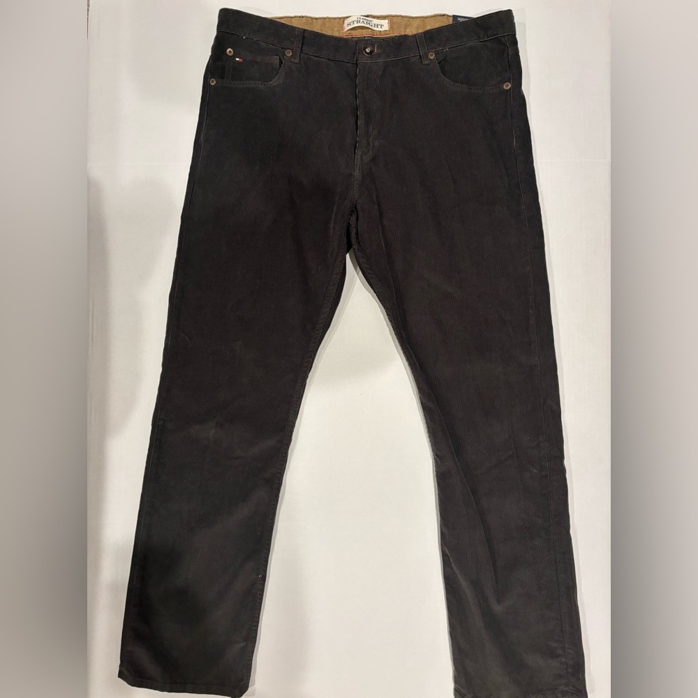 Tommy Hilfiger Corduroy Pants Mens 40x32 Solid Grey Classic Straight Fit NEW NWT